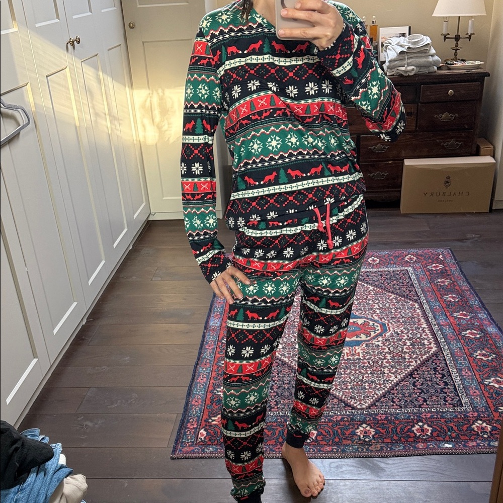 Festive Patterned Pajama Set - image 1